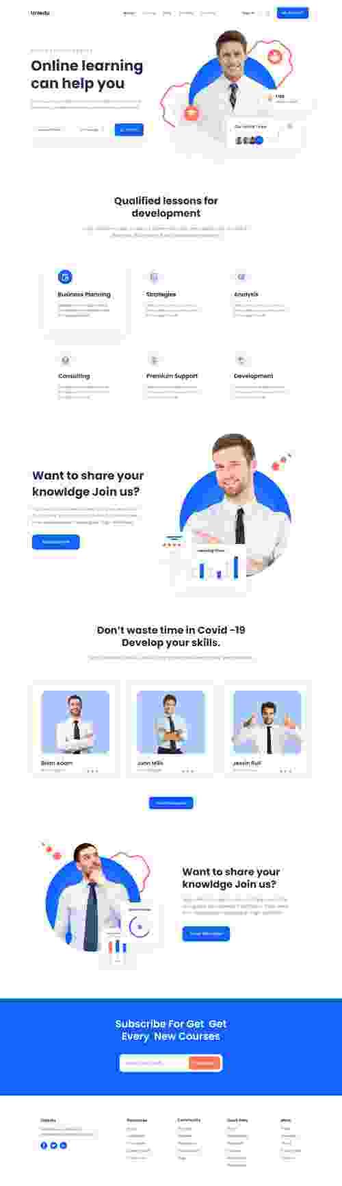 UIHut - Online E-learning Landing Page - 17248