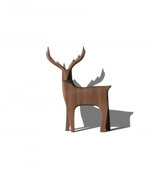 Creatoom -  Wooden Deer V1 Front View