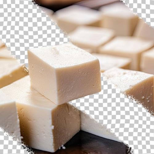 Close Up Of Raw Tofu In The Market Transparent Background