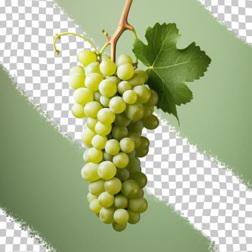 Cluster Of White Grapes On A Transparent Background