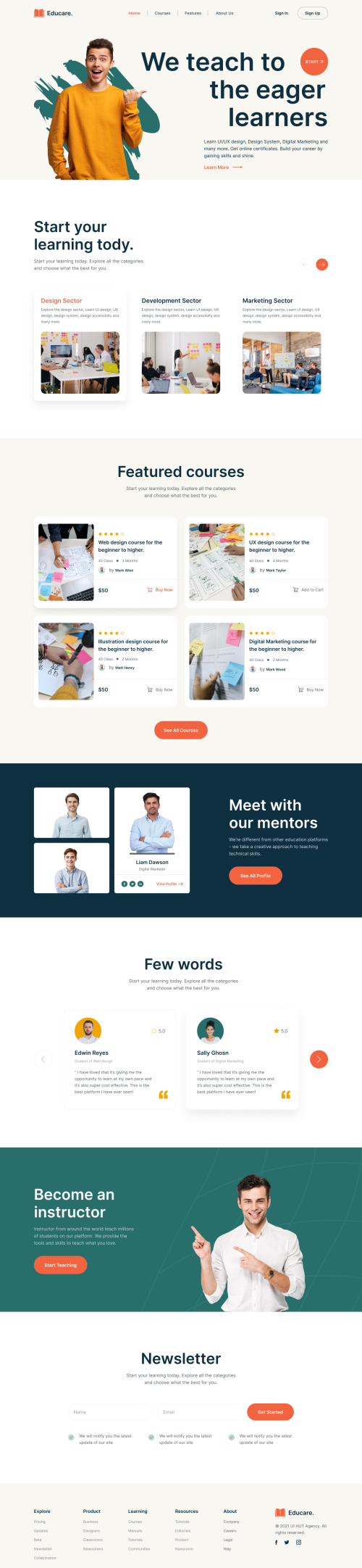 UIHut - Online Learning Landing Page - Educare - 18276