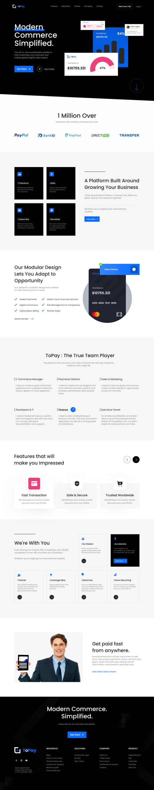 UIHut - Finance Website Design Template - Topay - 18805