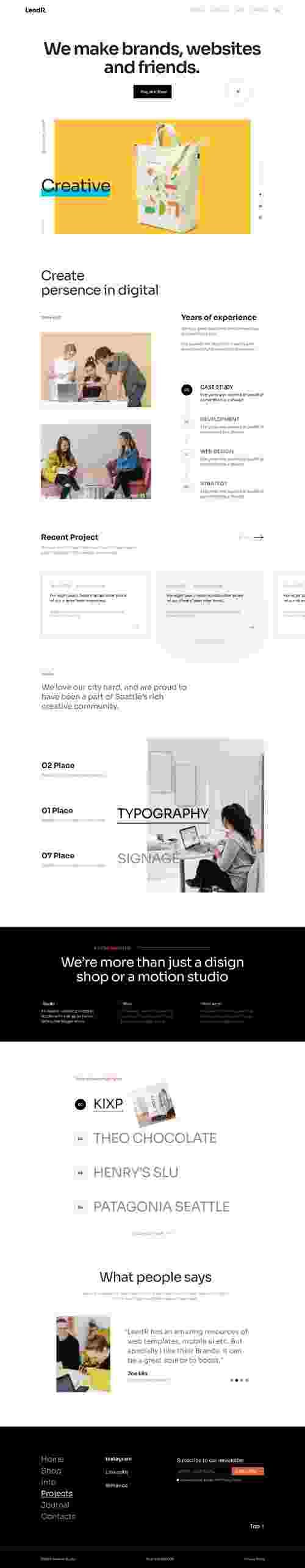 UIHut - Creative agency website template - LeadR. - 18806