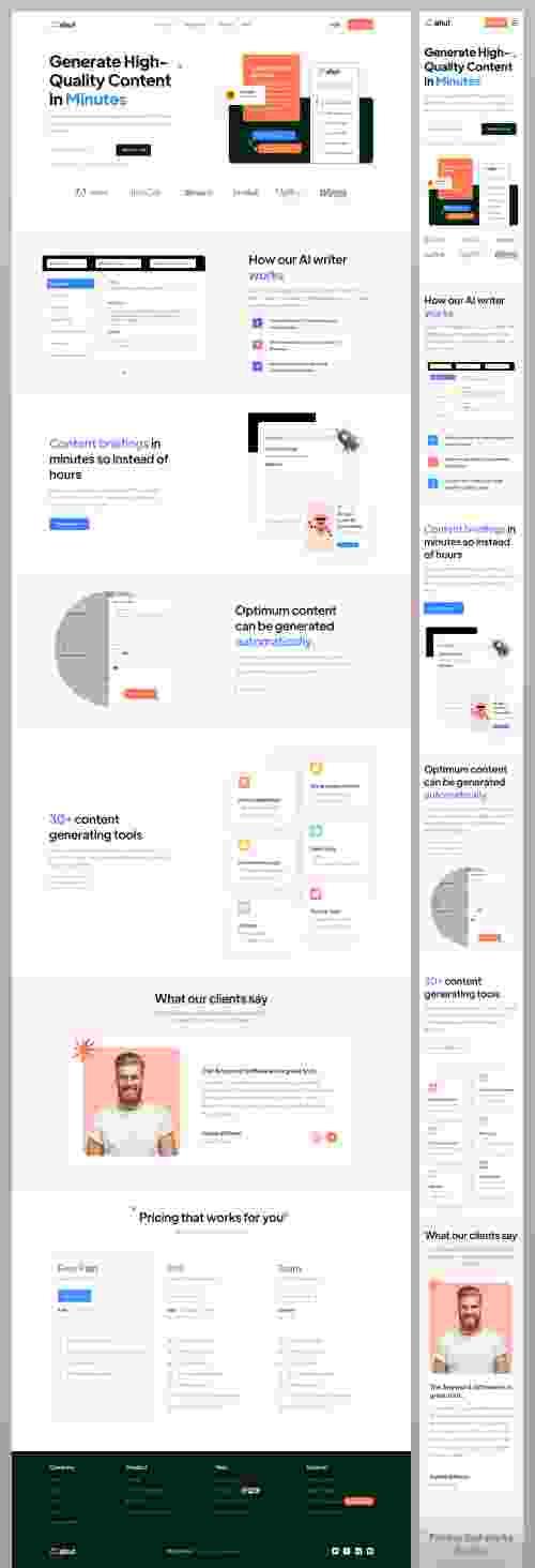 UIHut - AI Content Generator Website Design - aihut - 18898