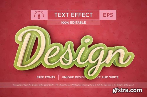 3D Apple - Editable Text Effect, Font Style 6HWVHHA