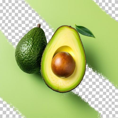 Copy Space Provided On A Transparent Background For Avocado With Its Seed