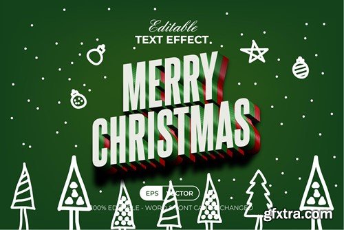 Merry Christmas Text Effect 3D Style MTZYSVA