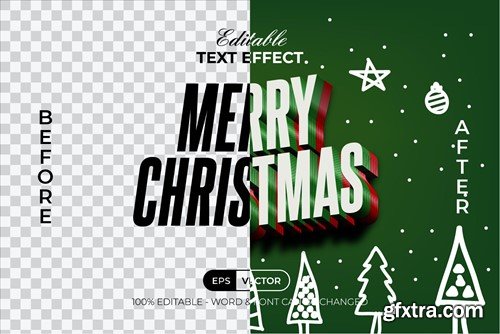 Merry Christmas Text Effect 3D Style MTZYSVA