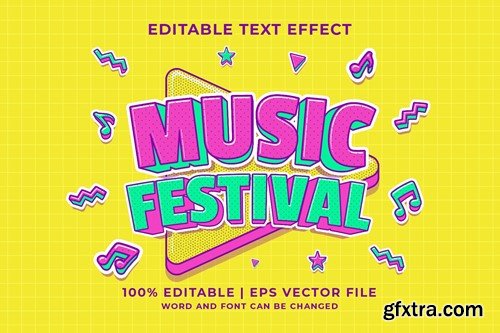 Music Festival 3d Vector Editable Text Effect V6U4YBN