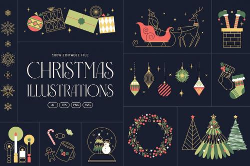 Modern Christmas Illustrations