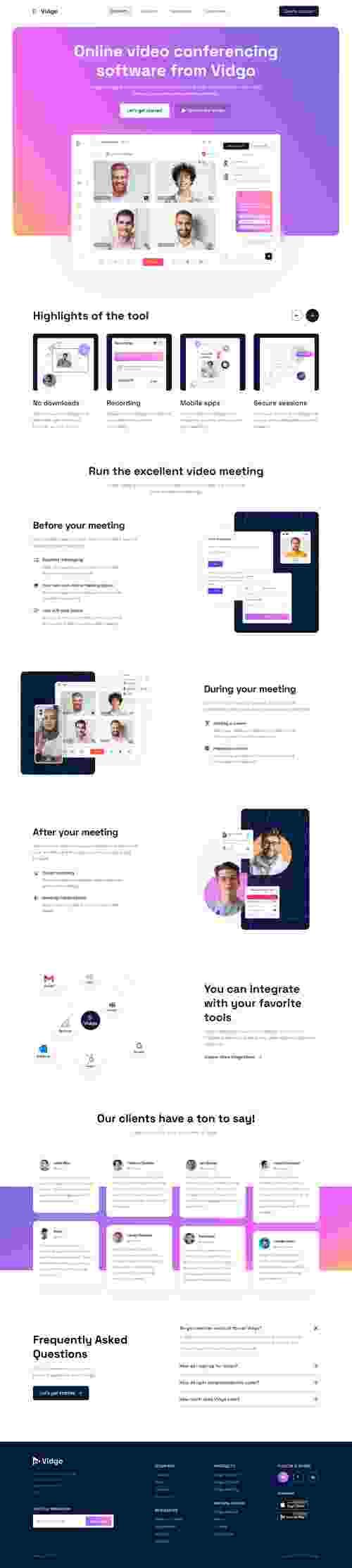 UIHut - Video Conference Calling Landing Page - Vidgo - 19279