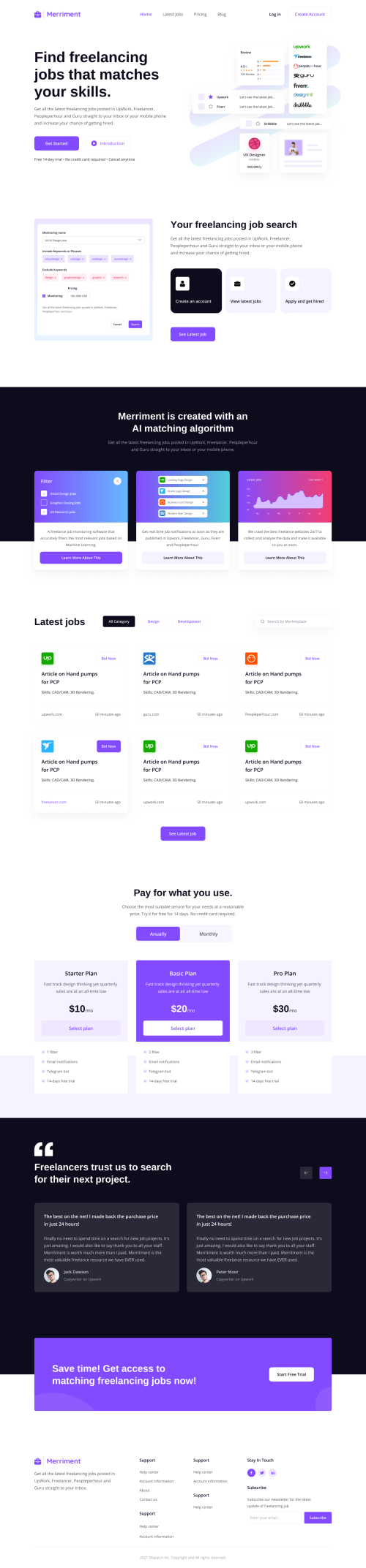 UIHut - Job Monitoring Tool Landing Page - 19355