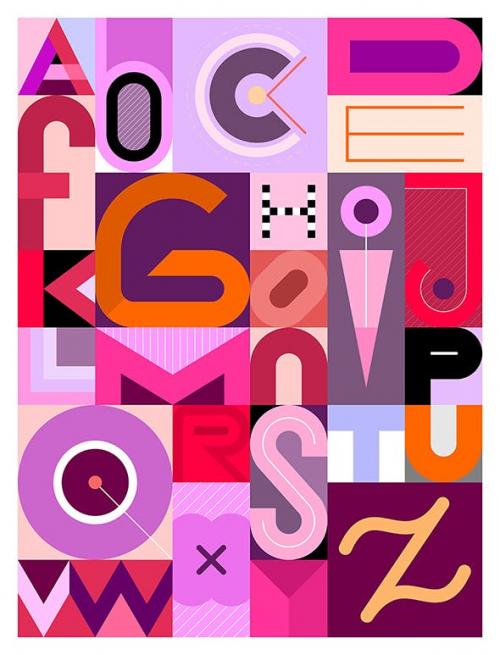 Abstract Vector Design Of Alphabet Letters