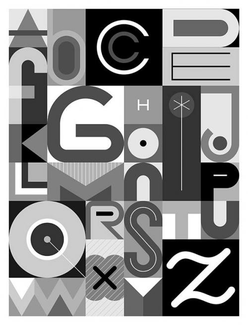 Abstract Vector Design Of Alphabet Letters