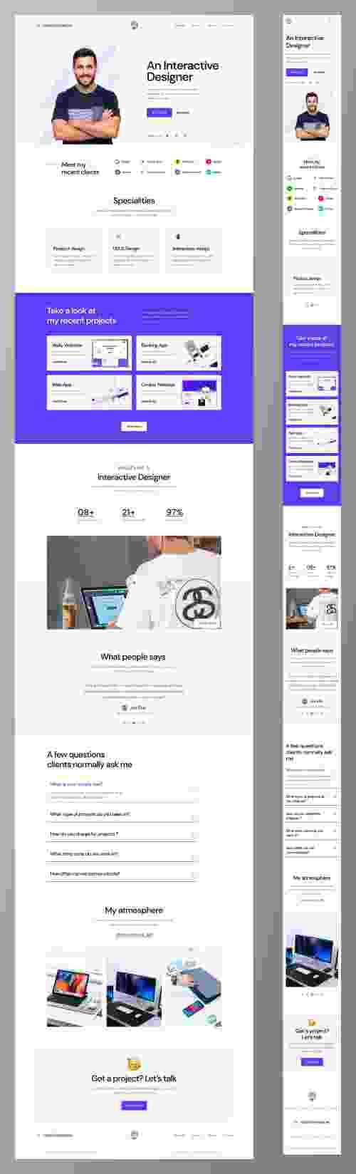 UIHut - Personal Portfolio Website Template - 19374