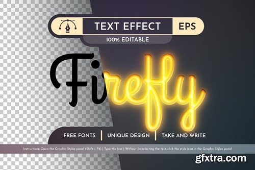 Firefly - Editable Text Effect, Font Style 54X9B4U