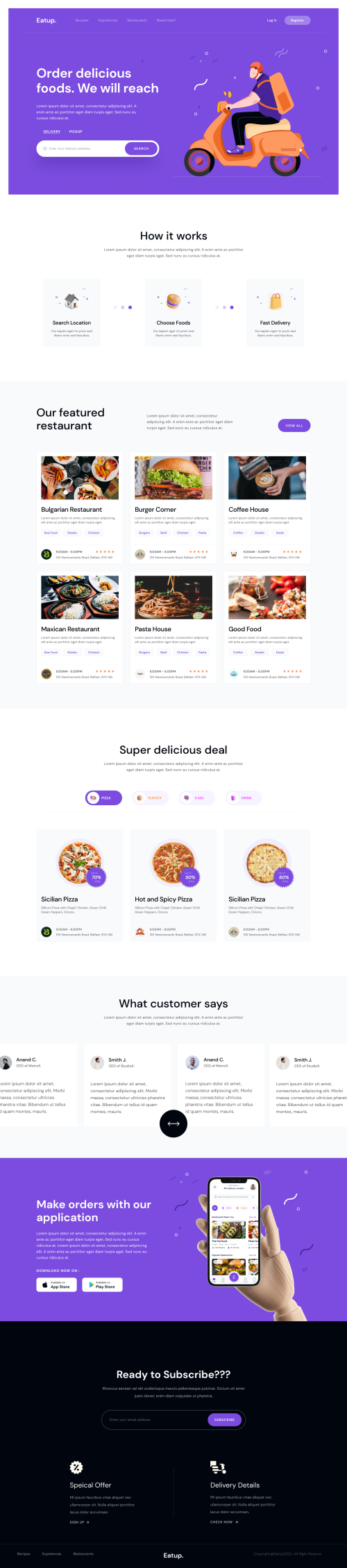 UIHut - Food Delivery Website Design - Eatup. - 19503