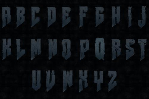 Cyber 3D Letters Hi Res - Rust & Metal