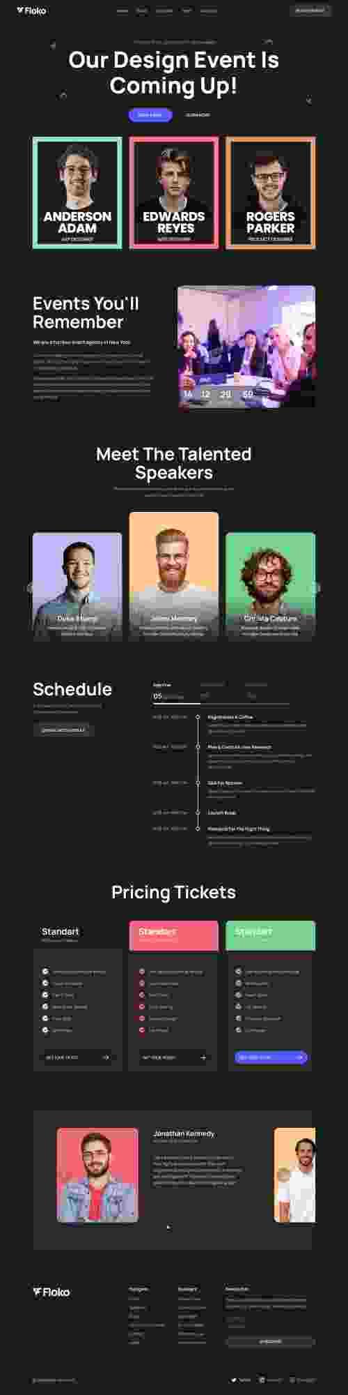 UIHut - Free Event Landing Page - Floko - 19559