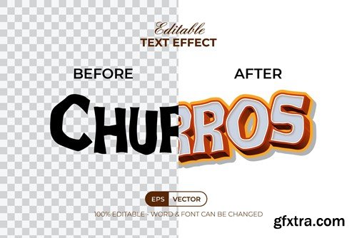 Churros Text Effect 3D Wave Style NWMRCQJ