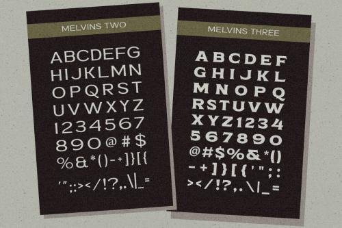 Deeezy - Melvins - 4 Font Set + Illustrations