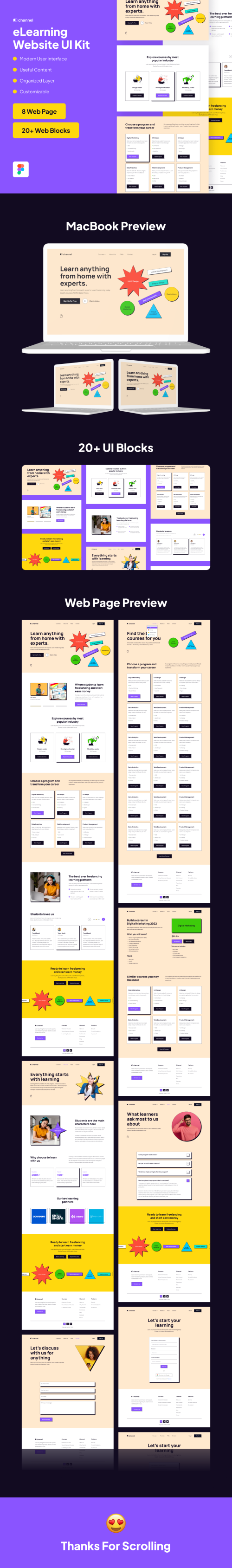 UIHut - eLearning Website UI Kit - 21718