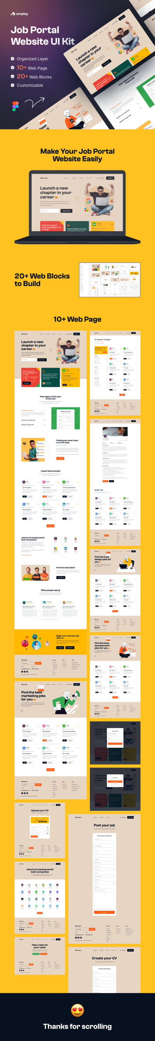 UIHut - Job Portal Platforms UI Kit Template - 21720