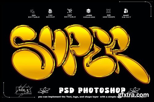 Super Golden Text Effect Photoshop PSD DWG3Q86