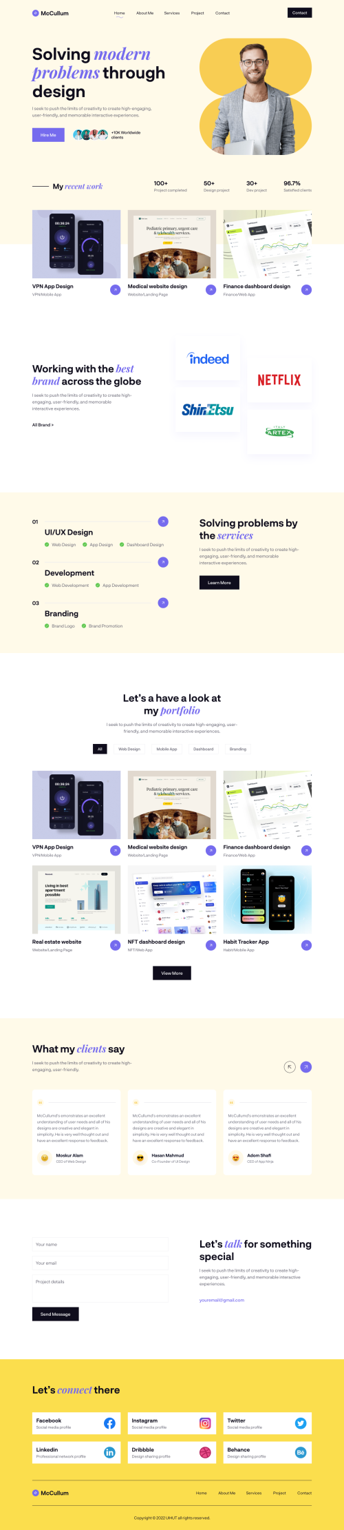 UIHut - Responsive Personal Portfolio Website Templates - 21911