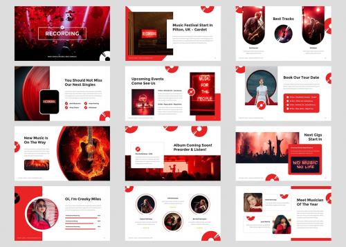 Recording - Music Bands & Record Labels PowerPoint