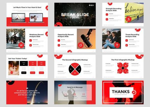 Recording - Music Bands & Record Labels PowerPoint