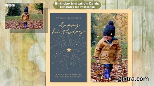 Birthday Invitation & Cards - Templates for Photoshop