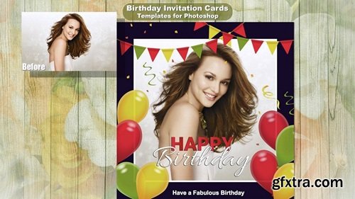 Birthday Invitation & Cards - Templates for Photoshop