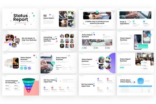 Status Report Business PowerPoint Template