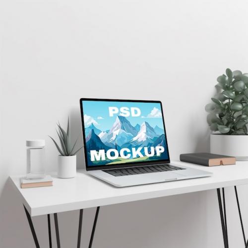 Computer Scene Mockup Psd To Showcase Your Digital Devices