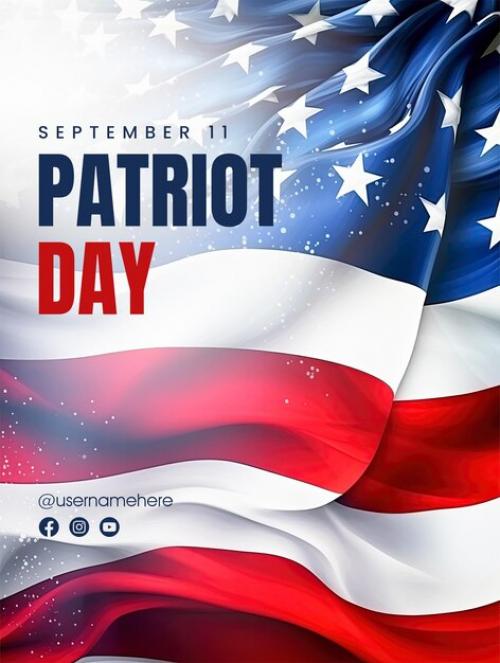 Happy Patriots Day Social Media Poster Design