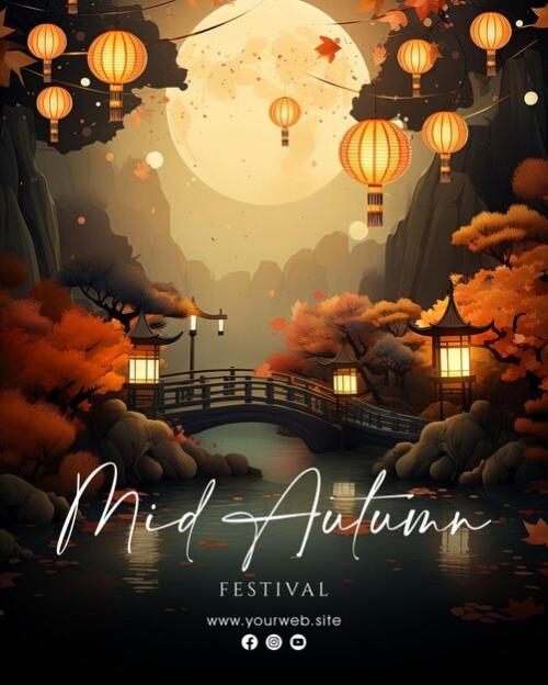 Mid Autumn Festival Social Media Post Poster Design