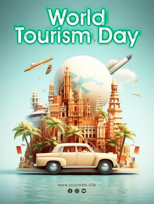 World Tourism Day Greeting Social Media Poster Design