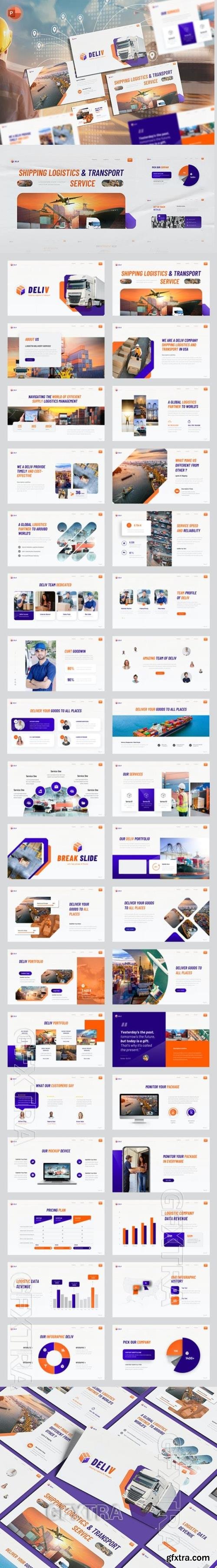 Deliv - Shipping Logistics & Transport PowerPoint 49572440