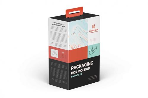 Deeezy - Hanging Cardboard Electronic Wearable Device Packaging Box Mockup