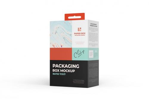 Deeezy - Hanging Cardboard Electronic Wearable Device Packaging Box Mockup