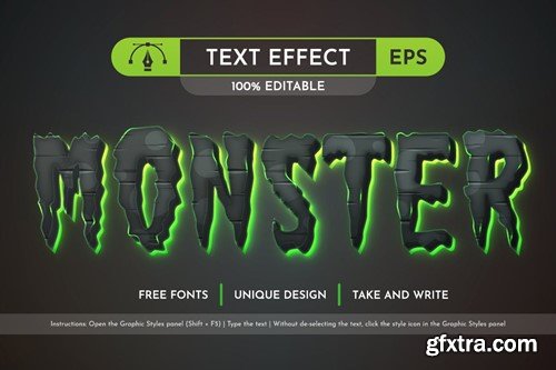 Zombie - Editable Text Effect, Font Style XBUUWRE