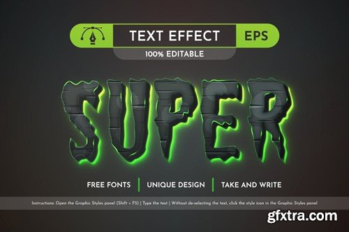 Zombie - Editable Text Effect, Font Style XBUUWRE