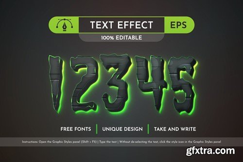 Zombie - Editable Text Effect, Font Style XBUUWRE