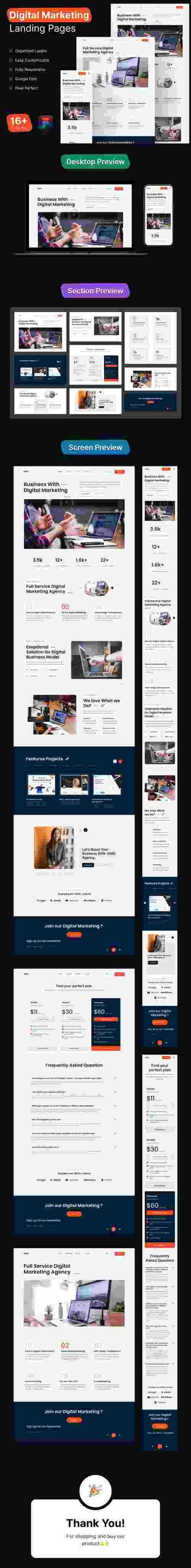 UIHut - Digital Marketing Landing Page - 25352