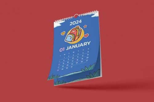 2024 Calendar Flyer Ai & EPS Template