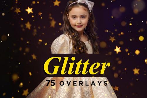 75 Glitter Overlays, Sparkle Effect for Photo Edit