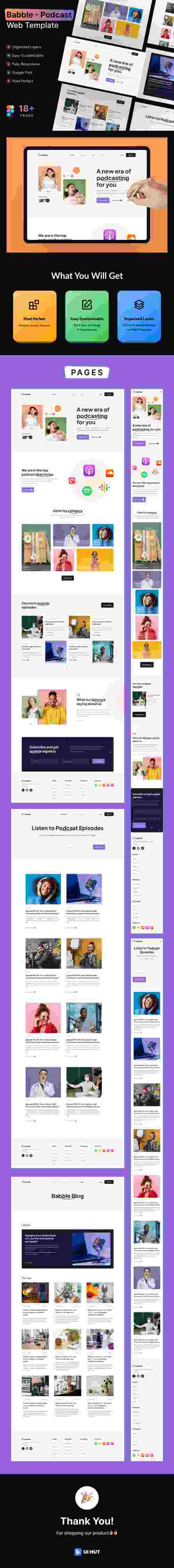 UIHut - Podcast Web Template Design - 25422