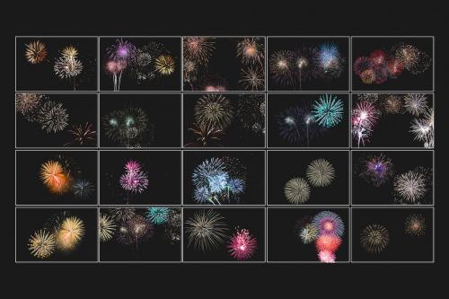 Festive Fireworks Overlays Set