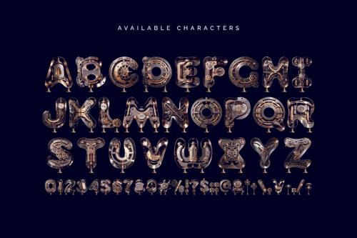 Deeezy - SteampunkAi - Color Bitmap Font